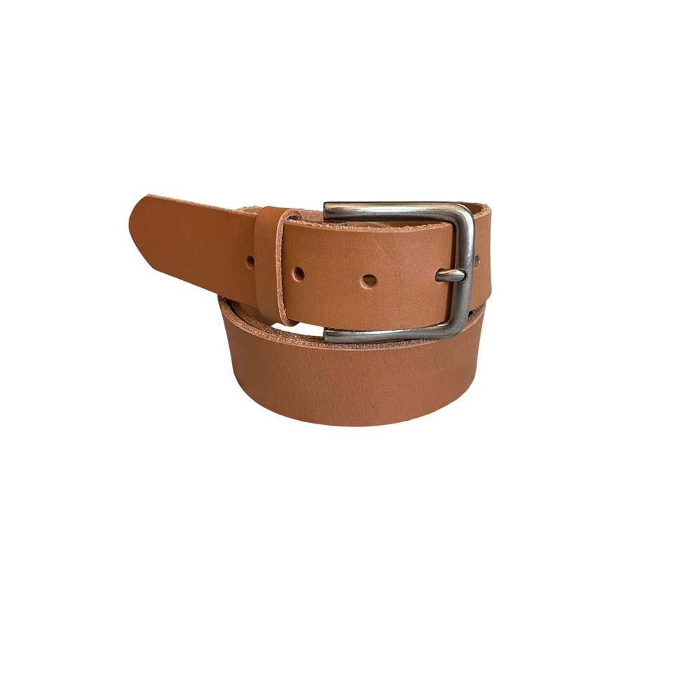 Goodfellow & Co Mens Tan Genuine Leather Belt Silver Buckle Size 38-40 Large